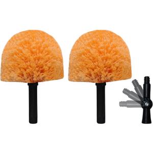 2 Pack Tockrop Twist-On Cobweb Duster Head Brush  High Efficiency Spider Web Brush with Universal Joint for Outdoor & Indoor Corner Web Cleaning  Fits Standard Acme Threaded Poles  Brush Head Only