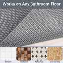 Bathroom Non Slip Shower Mat, Gray 58x32 Inch Bathtub Mat, Non Slip Bathroom Mat for Elderly and Kids, Easy to Dry, Fast-Dry Drainage Hole, Easy to Prune