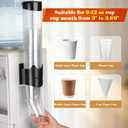 Upgraded Cup Dispenser, Wall Mount Pull Type Water Cooler Cup Holder for 9oz - 12oz Disposable Paper Plastic Cups for Home Office, with Magnetic Mounting Plate (Black)
