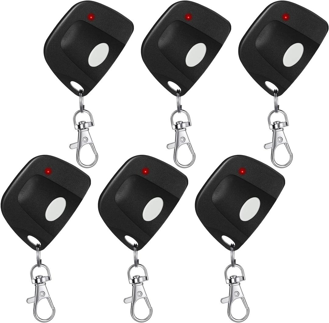 Kingdder 5 Pcs 8 Dip Switch 310mhz Garage Door Remote Compatible with Linear Delta 3 (DT DTA DTD DTC DNT00002A) Gate Opener Remote with Keychain (Black,White Button)