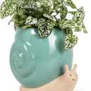 Abbott Collection Stoneware Snail Planter - Small (5" H, 3" Opening)