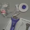 Remington Smooth & Silky Electric Shaver for Women, 4-Blade Smooth Glide Foil Shaver and Bikini Trimmer with Almond Oil Strip, Shave Wet or Dry (Purple)