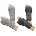 Justay Women Winter Warm Knit Fingerless Gloves Hand Crochet Thumbhole Arm Warmers Mittens