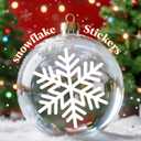 60PCS Christmas Transfer Stickers  20 Snowman Face for Crafts + 40 Snowflake Transfer Stickers for Ornaments, DIY Snowman Face Decals for Christmas Decorations1.5 * 1.5 in (White)