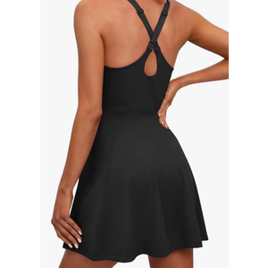 IUGA Womens Tennis Dress with Shorts Underneath Athletic Dress for Women Golf Dresses Summer Outfits for Workout, L