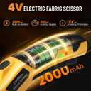 Electric Scissors, Cardboard Cutter, With LED Light, High-Efficiency Brushless Motor, 2000mAh Battery, Tungsten Steel Blade, Suitable for Cloth, Cardboard, Carpet Wire Rope Cutters Yellow