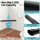 Heavy Duty Shower Foot Rest Bar 13in, 300 Lbs Capacity, Non-Slip & Rustproof Stainless Steel Shower Footrest for Shaving Legs, Wall Mounted Corner Shower Step for Small Bathrooms, Matte Black