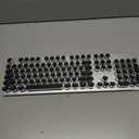 EWEADN TK950 Typewriter Keyboard Wireless Mechanical Keyboard, 104 Keys Aesthetic Typewriter Keyboards with White Backlit, Anti-Ghosting, Blue Switch Bluetooth/ 2.4GHz/ Wired Cute keyboards-Black