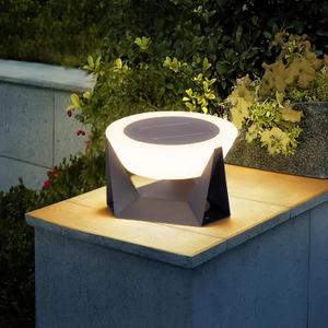 Solar Pillar Light,15" Large Outdoor Post Lights Modern Column Cap Lights Dusk to Dawn Post Lamp IP54 Waterproof Deck Lantern 3000K Luxury LED Lighting for Entrance Patio Garden Decoration