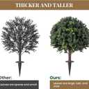 Artificial Topiary Ball Tree Outdoor Plants with Ground Spike 27" UV-Resistant Faux Shrubs, Eucalyptus Fake Plants for Indoor & Outdoor Use, Yard, Porch, and Patio Decor