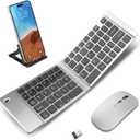 Wireless Foldable & Folding Keyboard and Mouse for iPad, Bluetooth Combo for Business & Travel, Portable Design Compatible with Windows, iOS, Android Tablets, Smartphones, and Laptops