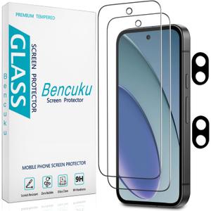 2 Pack Screen Protector for Google Pixel 9a with 2 Pack Camera Lens Protector, 9H Tempered Glass, Anti Scratch, Bubble Free (Google 9a 6.3-inch, Clear)