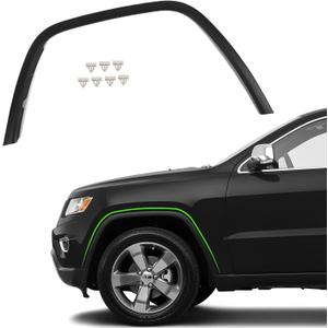 JOLONG Front Left Fender Flare for Jeep Grand Cherokee 2011-2016 LH Wheel Arch Trim molding Textured Black Driver Side 1 pcs Replacemnet for Fender Cover CH1290106 1MP39RXFAE