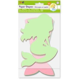Mermaid and Mermaid Tail Colorful Pastel Paper Shaped Craft Sheets - 24 Count