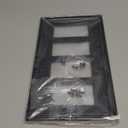 TREEWELL 2-Pack Quad Decorator Outlet Cover Plate, Black Pearls Decorative Switch Plates and Outlet Covers, Metal Wall Plates for Electrical Outlets, Receptacle, GFCI Outlet, Dimmer Switch