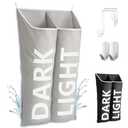 DONAQ Hanging Laundry Hamper Bag XL 40x22", Space Saving over the Door Storage Bags, Behind the Door Hampers for Dirty Clothes & Wall Mounted Basket for Bathroom, Organizer for Small Room Spaces RV