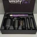 Vincofy 7 in 1 Blow Dryer Brush and Hair Dryer, Hot Hair Styler with Negative Ion 110, 000 RPM Hair Straightener Brush for Fast Drying Straightening Curling Voluming, Suitable for All Types, Purple