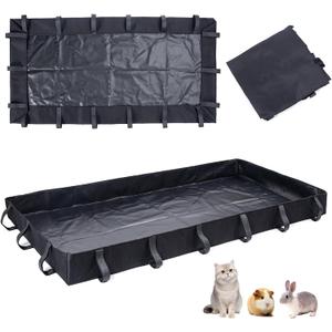 Guinea Pig Cage Bottom Tarp for C&C Grids Habitat Cage Panel, 47x24 inches Guinea Pig Cage Liner Base, Washable Small Animal Cage Bedding for Rabbits Hamsters Hedgehogs Ferrets Small Pets(No Cage)