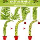 3ft Whimsical Christmas Tree Large Lime Green Artificial Curved Prelit Xmas Tree with Red Ball and 30 LED Light String for Indoor Outdoor Porch Christmas Decorations