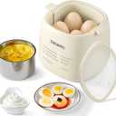 Rapid Egg Cooker, Timable Egg Cooker for Hard Boiled Eggs, Soft Boiled Egg, Hot Spring Egg, Egg Custard, Tea Egg, Yogurt, Electric Egg Cooker with Auto Shut Off and Beep Alarm for Kitchen, Dorm (Warm White)