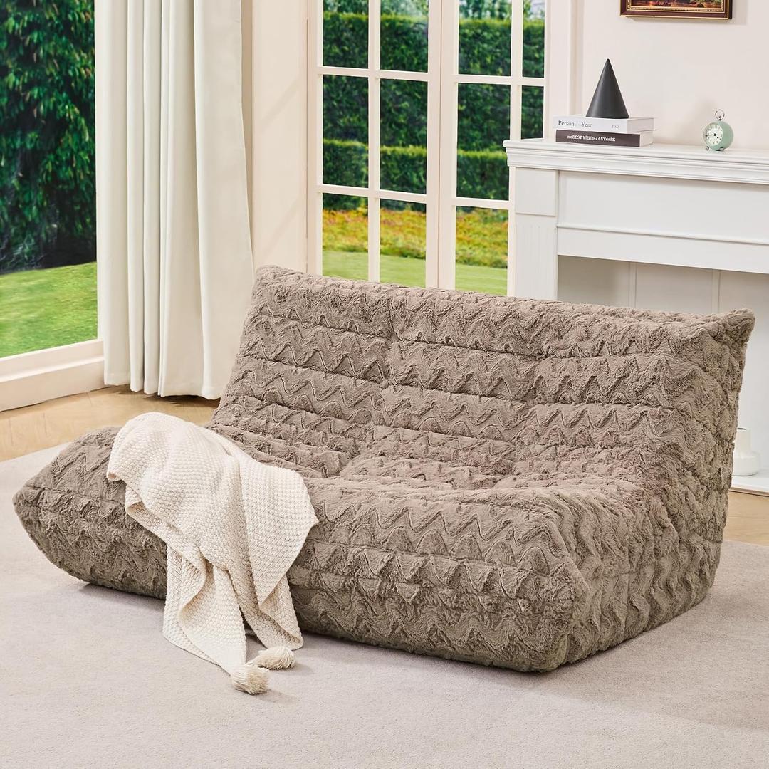 Hobestluk Large Bean Bag Chairs for Adults Fireside BeanBag Couch Togo Sofa, Loveseat