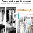 Upgrade Azeroth Pants Hangers 4 Pack Space Saving S-Type Stainless Steel Clothes Pants Hangers,Anti-Slip Design,Clothes Closet Storage Organizer for Pants Jeans Trousers Skirts Scarf