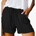 QUEEN PLUS Womens Casual Shorts Comfy Elastic Waist Drawstring Pocket Shorts Pants M