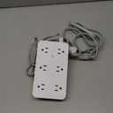 Extension Cord 10 Ft, HANYCONY Surge Protector with 12 Outlets 4 USB Ports (2USB C), Large Desk Power Strip with Long Cord, Flat Plug, Wall Mount for Office Home College Dorm Room Essentials, White