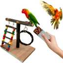 2pcs Bird Training Stands for Parrots,Natural T Perch Stand for Parakeets Cockatiels Conures Lovebirds,Bird Portable Playground