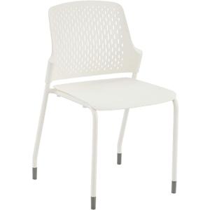 Safco Products Next Stacking Chairs, (Qty. 4), White, 20.1" D x 19.75" W x 32.25" H