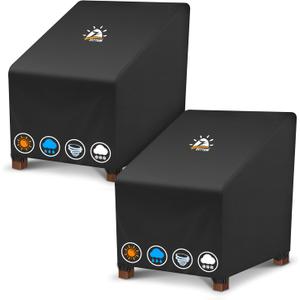 Zettum Patio Chair Covers 2 Pack - 600D Outdoor Lounge Deep Seat Cover Waterproof Heavy Duty, Lawn Furniture Cover for Wicker Chair, Swivel Chair, Rocking Chair, Single Sofa Chair - 32 x 32 x 36 Inch