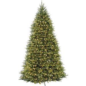 National Tree Company 12 ft Pre-Lit Dunhill Fir Artificial Christmas Tree, 1,500 Clear Lights, 7,794 Tips, Includes Stand, Green