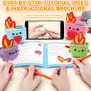 Crochet Kit for Beginners, 4PCS Dumpster Fire Crochet Starter Kit with Step-by-Step Video Tutorials, Emotional Positive Support Beginner Crochet Kits for Adults Women, Funny Crochet Gifts Valentine (Blue Pink Purple Green)