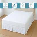 Pleated Bed Skirt Full Size, Easy Fit with 8 Inch Tailored Drop, Wrinkle-Free Microfiber, Lightweight, Classic & Clean Look (White)