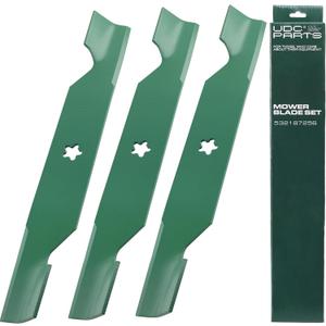UDC Parts 532187256 Mower Blades Replacement for Z254 Husqvarna 54 inch RZ5426 YTH26V54 LGT2654 MZ54S RZ5424 YTH2454 187256 532 18 72-56 Craftsman Poulan / 3 Pack High Lift