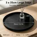 3 Pcs Round Serving Tray,13.7'' Restaurant Serving Tray with Raised Edges