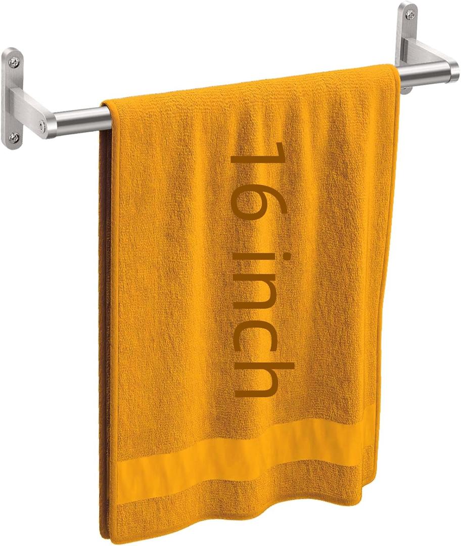 16 Inch Bathroom Towel Bar, KLJKPA Towel Racks for Bathroom Wall Mounted, Stainless Steel Heavy Duty Modern Single Towel Bar Holder, Brushed Nickel