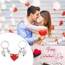 Heartfelt Matching Keychains: Romantic Gift for Couple, Christmas Gifts for Boyfriend & Dad Keychain 2PCS