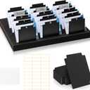 30 Pcs Black Name Badge Dividers 3" x 4"Trading Card Dividers Plastic with A-Z tab Alphabet Stickers Blank DIY Stickers Recipe Index Cards Tray Index Cards Organizer for Note ID Not Included The Tray