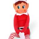 Christmas Elf Behaving Badly Plush Toy | Elfette Novelty Long Bendy Naughty Girl Christmas Doll | 12 Inches (Red)