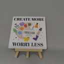 Painting Gifts for Women Men, Birthday Christmas Gifts for Artist Art Lover Students Painter, Art Lover Gifts for Teacher, Artist Birthday Gifts, Artist Decor Sign, Create More Worry Less