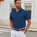 COOFANDY Men's Stretch Dress Shirts Short Sleeve Wrinkle Free Casual Button Down Shirts (M)