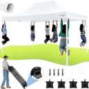 HOTEEL 10x15 Heavy Duty Pop Up Canopy Tent for Parties Event Wedding Commercial Instant Canopy Portable Shelter Folding with Roller Bag, Waterproof UV Resistant, Upgraded Thick Hexagonal Legs, White