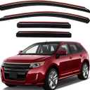 Lightronic Extra Durable Clip-on in-Channel Auto Vent Window Visors, Fits 2007-2014 Ford Edge & 2007-2015 Lincoln MKX, UV Protection Rain Guards, Original Wind Deflectors, Smoke, 4-Pcs