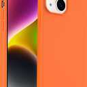 Designed for iPhone 14 Case, Silicone Ultra Slim Shockproof Phone Case with Soft Anti-Scratch Microfiber Lining, [Enhanced Camera Protection] 6.1 inch (Orange)