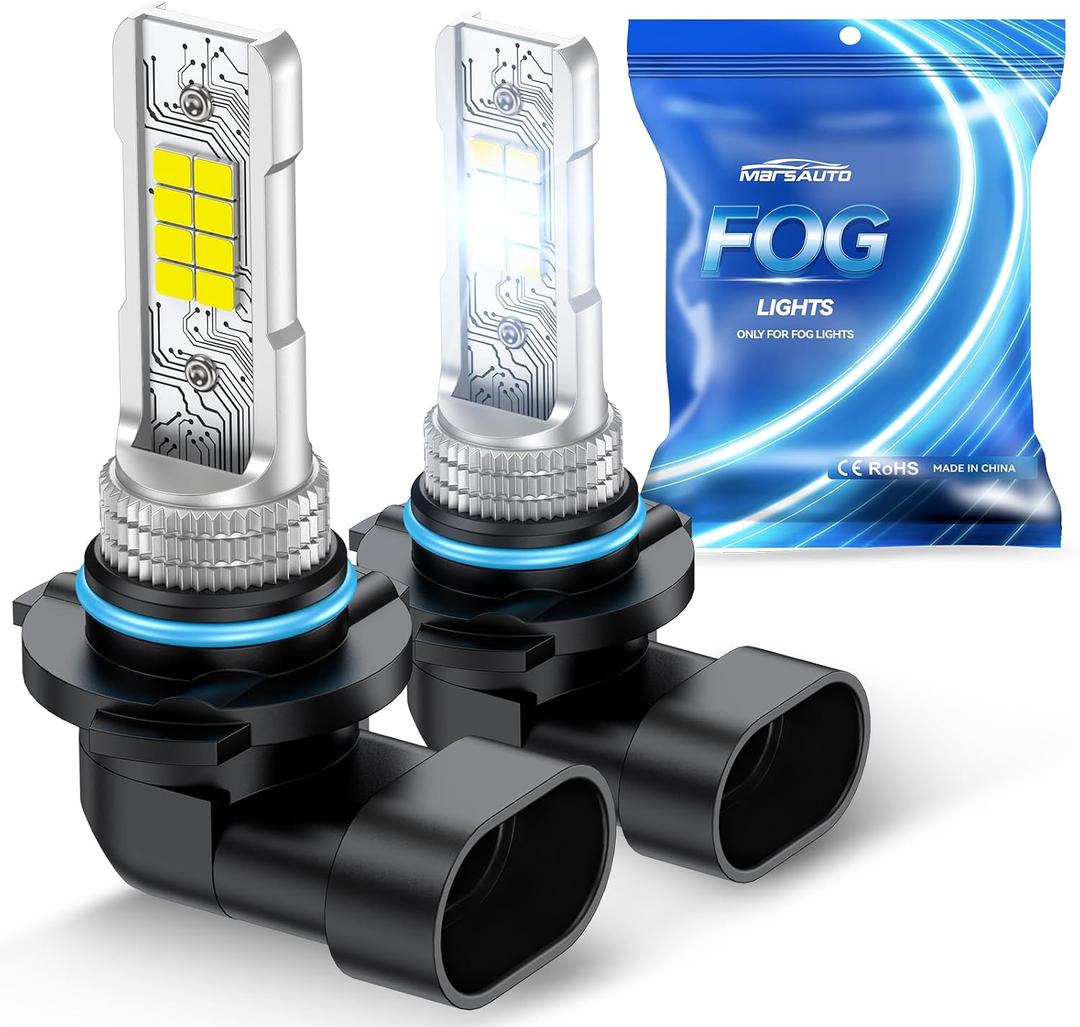 Marsauto H10/9140/9145 LED Fog Light Bulbs,100% Successful Installation,10000LM 600% Brightness 6000K LED Bulbs, 9040 9045 Fog Lights For Cars,Trucks, Non-polarity, Side Marker & Parking Light Combos