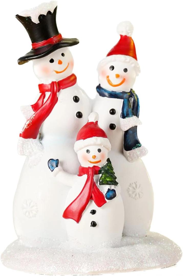 Cardinal Decor Bird Statue for Home and Festive Holiday Decorations Statues Home Office Decorative Displays for Living Room, Bedroom, Bathroom - Snowman