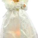Kurt Adler 10-Light 9-Inch White Angel Treetop