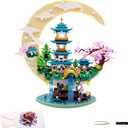 4288 PCS Cherry Blossom Tree Building Set for Adults TeensChinese Moon Palace Architecture ModelMicro Japanese Sakura Tree House, Mini Cherry Bonsai Tree Bricks, Creative Gift for Kids 14+