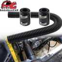 Universal 24" Flexible Radiator Hose Stainless Steel Universal Water Hoses Adapter Coolant Radiator Hose Kit Could be Used with 1-1/4", 1-1/2", 1-3/4" or 1-5/8" Radiator Necks (Black)